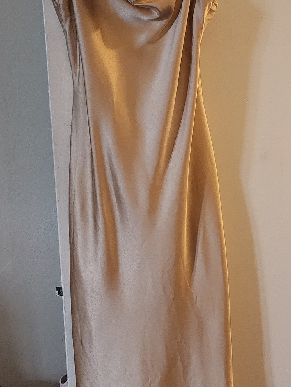 Princess Polly Champagne Satin Maxi Dress